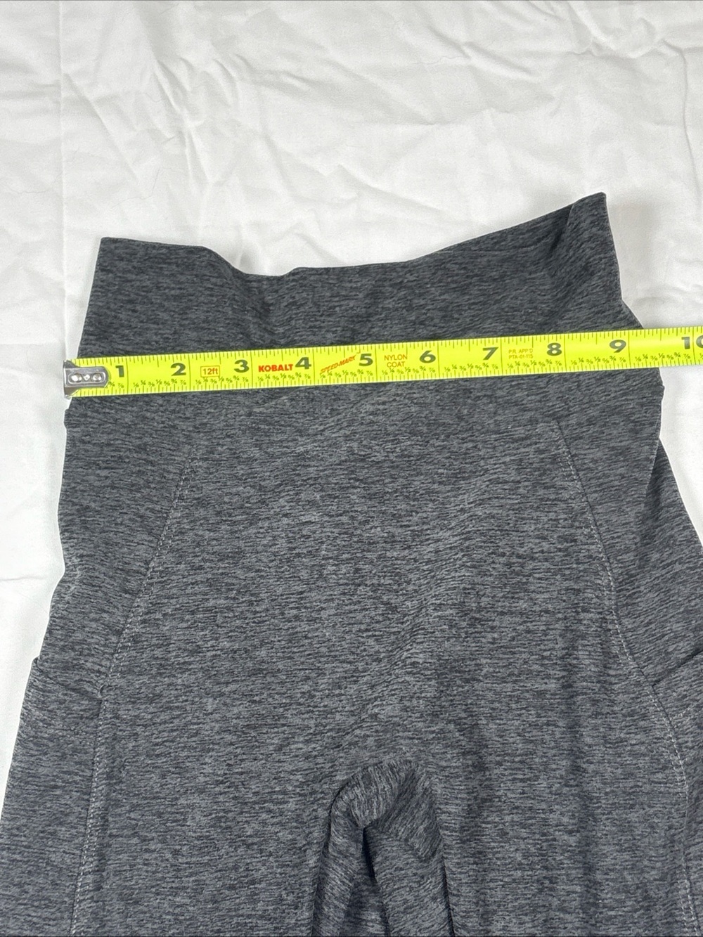 Bombshell Sportswear Heathered Gray High-Waist Support Leggings W/ Pockets - Picture 9 of 10